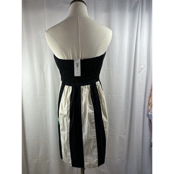 JUDITH MARCH NWT $100 Strapless embroidered anchor Floral Dress o/s black white - Picture 5 of 11